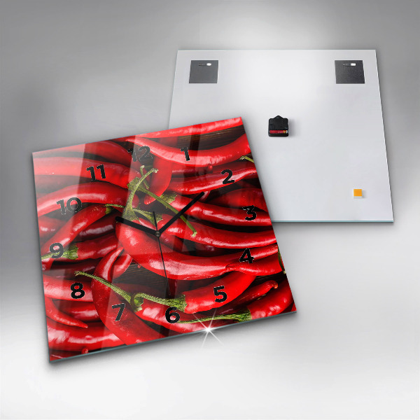 Horloge murale carrée Piments forts