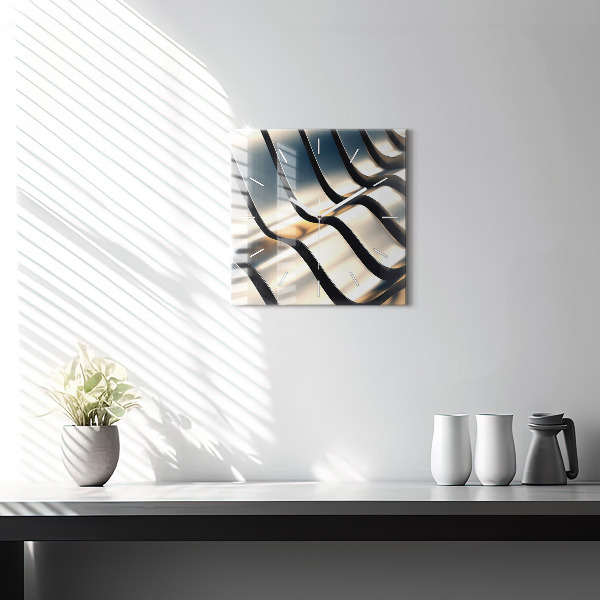 Horloge murale carrée Motif argenté