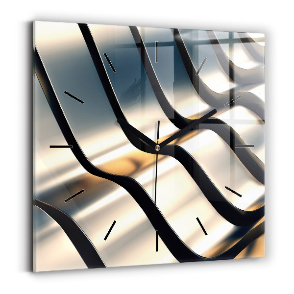 Horloge murale carrée Motif argenté