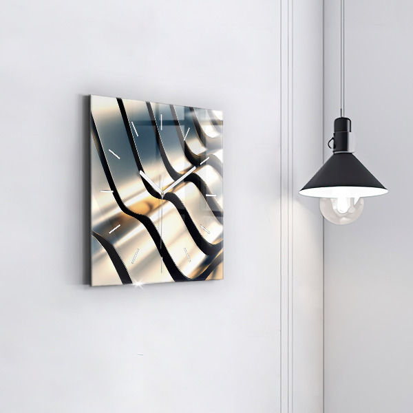 Horloge murale carrée Motif argenté