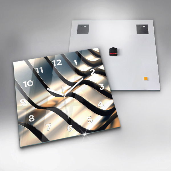 Horloge murale carrée Motif argenté