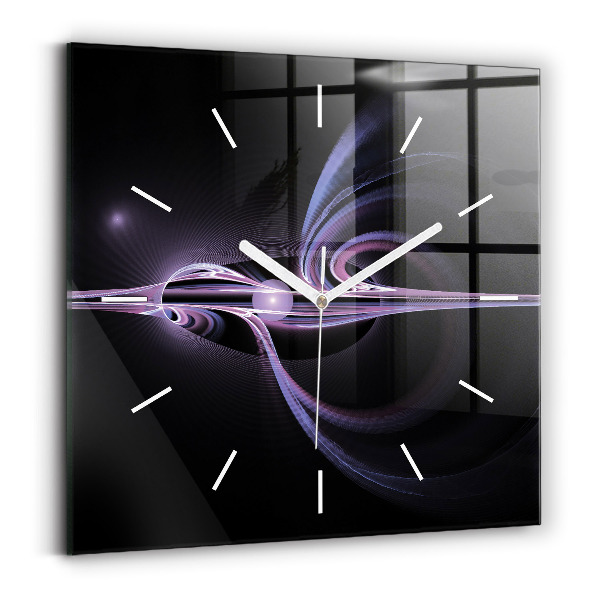 Horloge murale carrée Abstraction violette