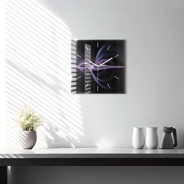 Horloge murale carrée Abstraction violette