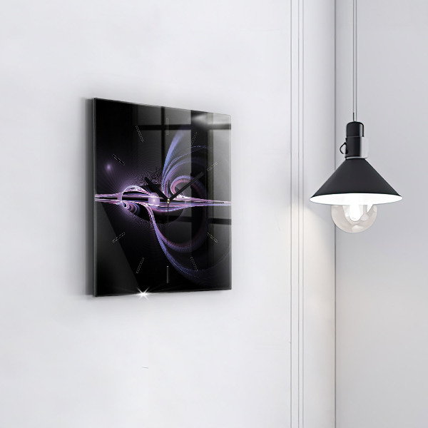 Horloge murale carrée Abstraction violette