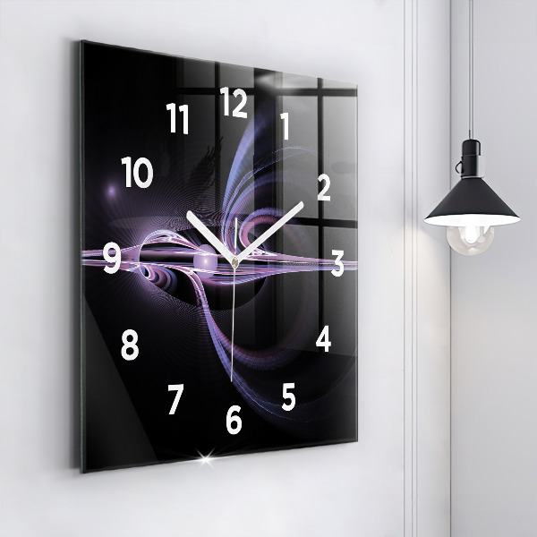 Horloge murale carrée Abstraction violette