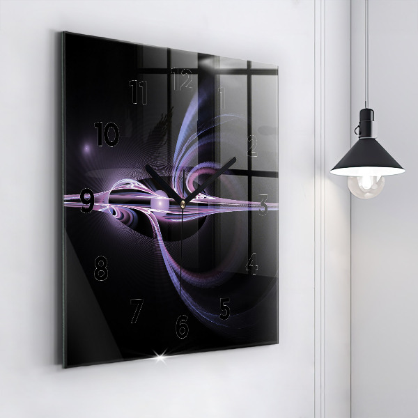 Horloge murale carrée Abstraction violette