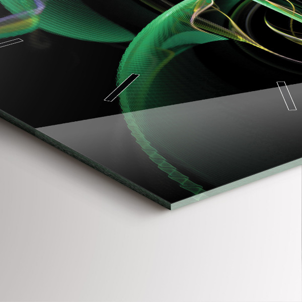 Horloge murale carrée Abstraction verte