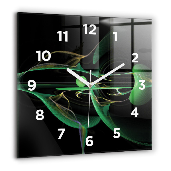 Horloge murale carrée Abstraction verte