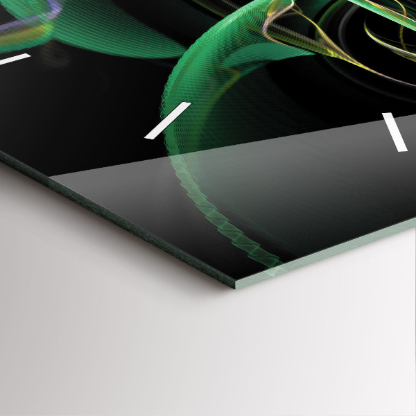 Horloge murale carrée Abstraction verte