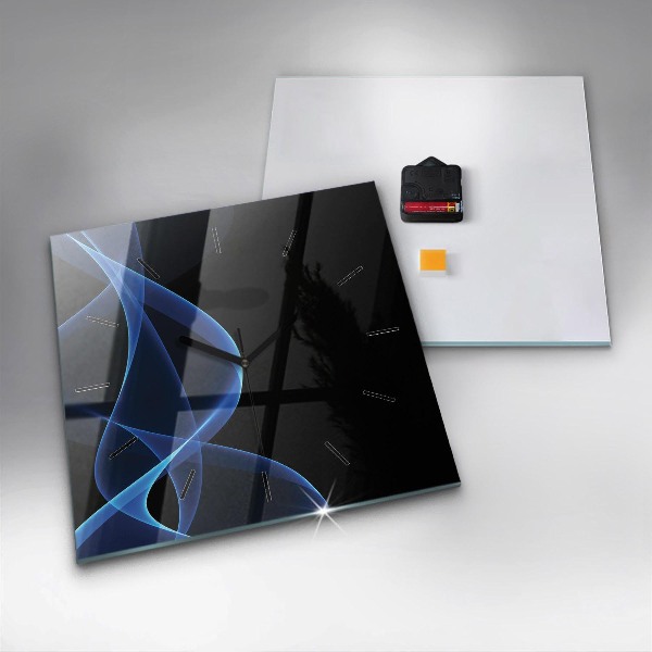 Horloge murale carrée Lignes bleues