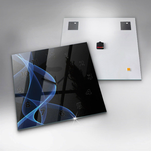 Horloge murale carrée Lignes bleues