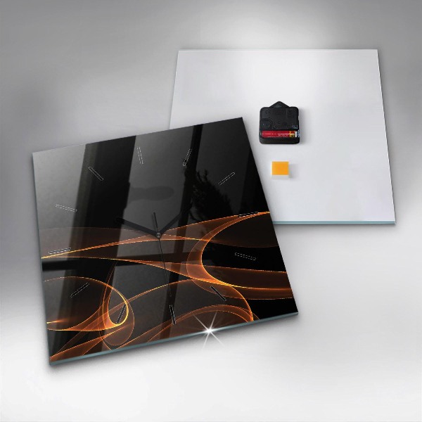 Horloge murale carrée Lignes orange