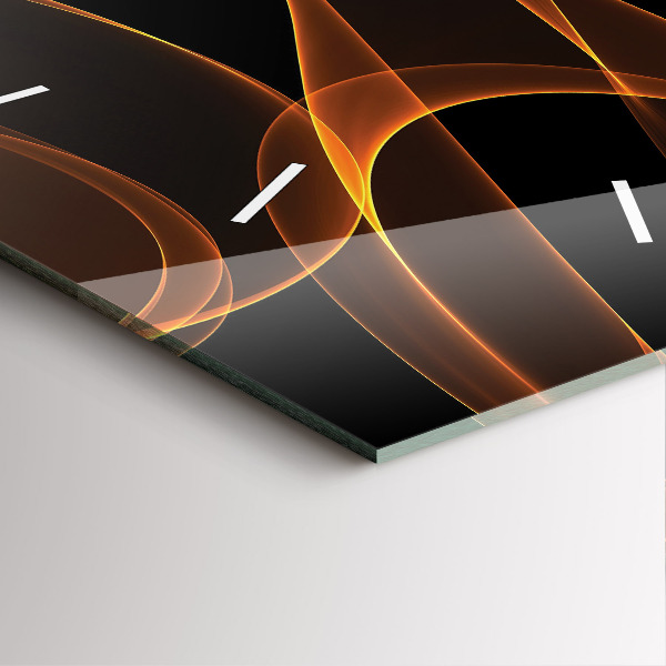 Horloge murale carrée Lignes orange