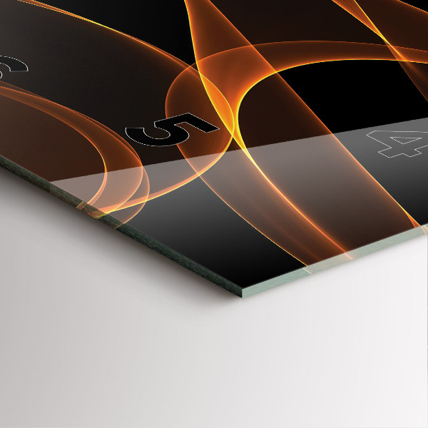 Horloge murale carrée Lignes orange