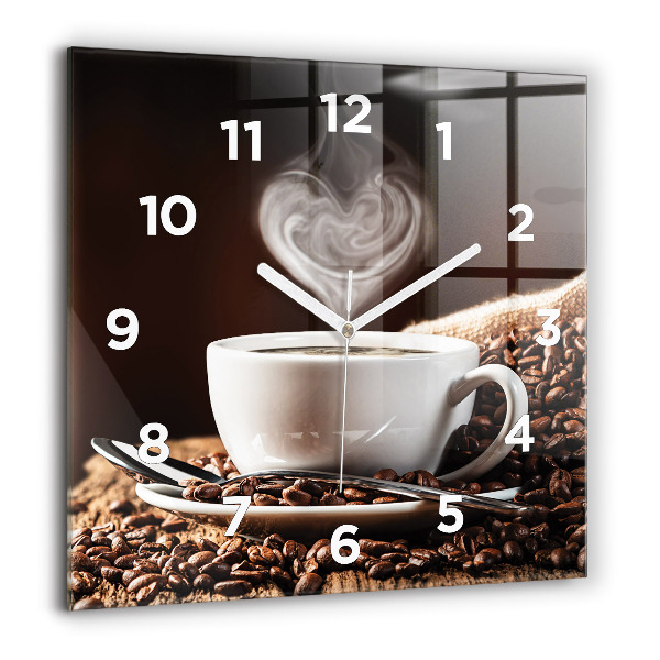 Horloge murale carrée Une tasse de café