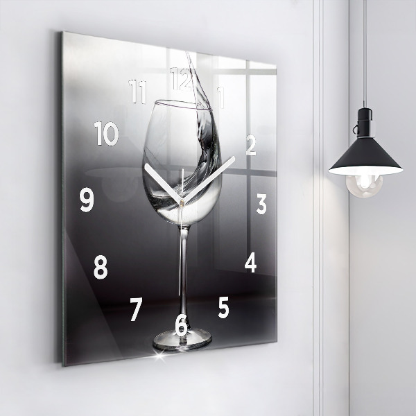Horloge murale carrée Un verre de vin