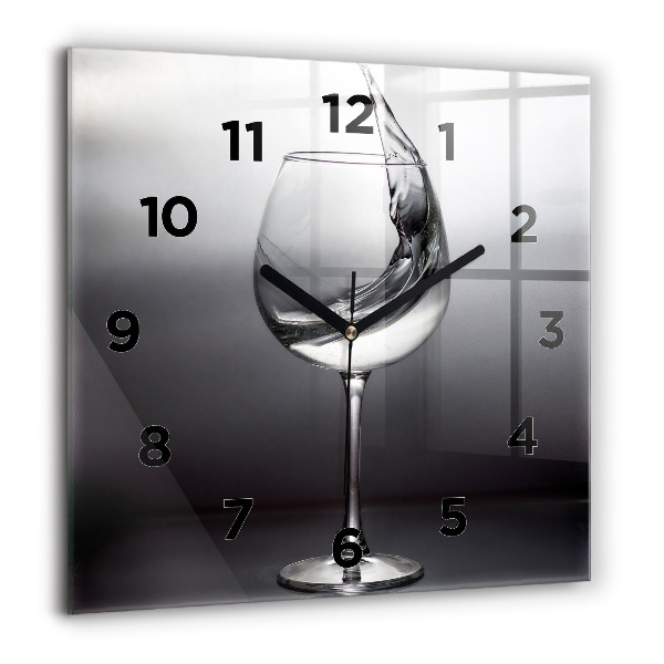 Horloge murale carrée Un verre de vin