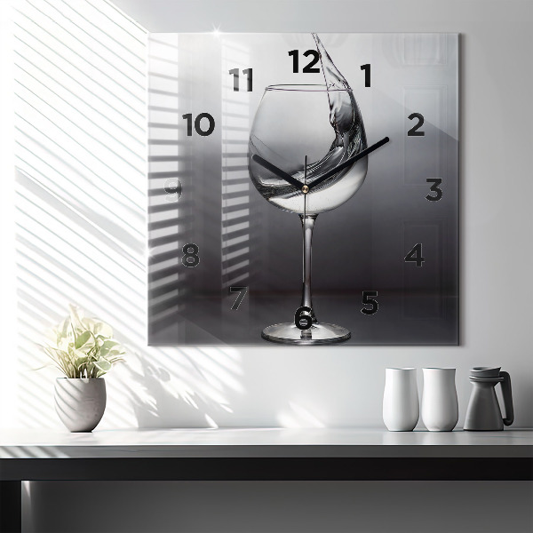 Horloge murale carrée Un verre de vin
