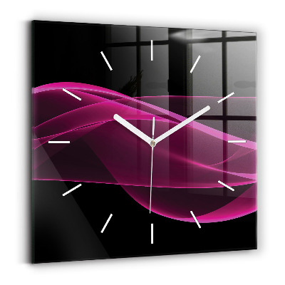 Horloge murale carrée Abstraction rose