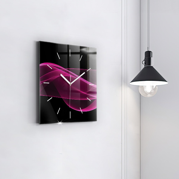 Horloge murale carrée Abstraction rose