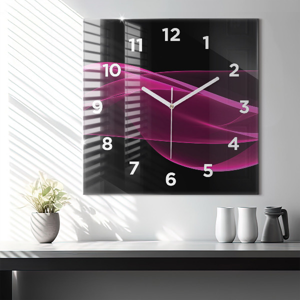Horloge murale carrée Abstraction rose