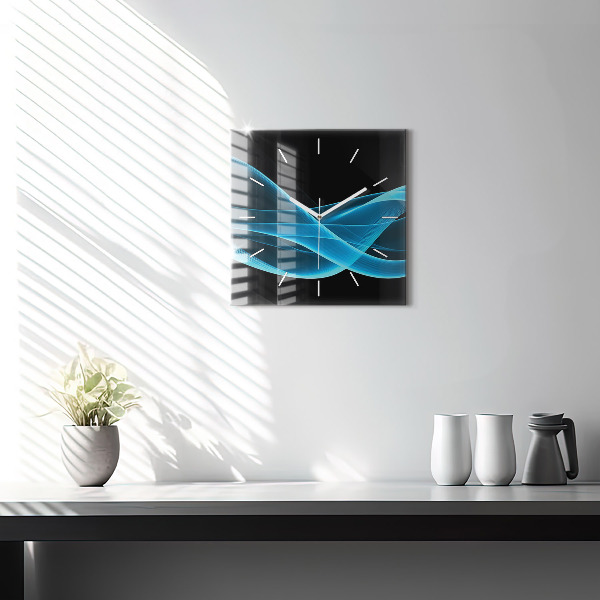 Horloge murale carrée Abstraction bleue