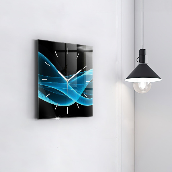 Horloge murale carrée Abstraction bleue