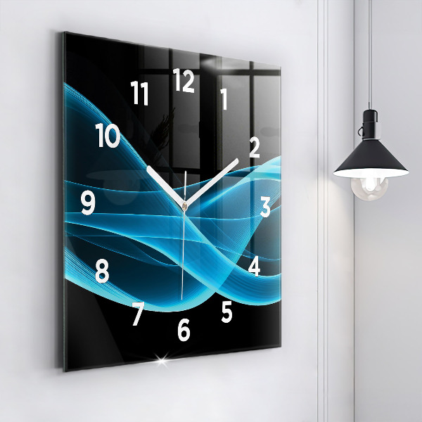 Horloge murale carrée Abstraction bleue