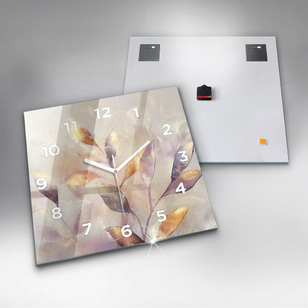 Horloge murale carrée Feuilles bohèmes abstraites