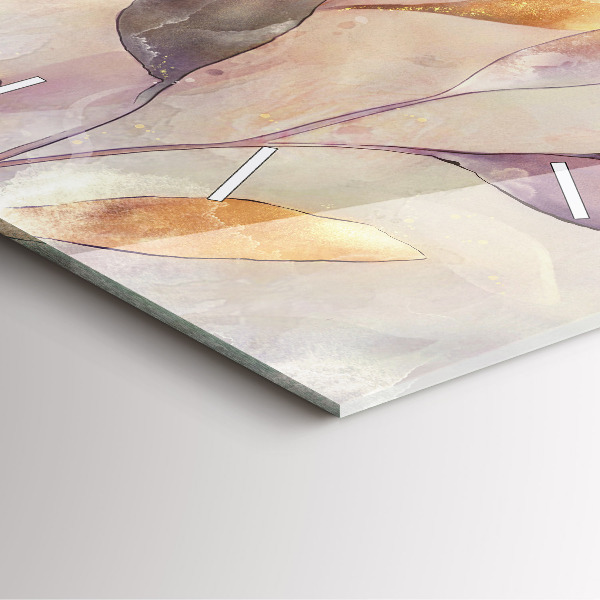 Horloge murale carrée Feuilles bohèmes abstraites