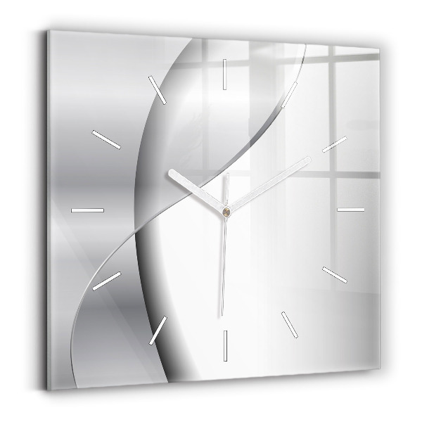 Horloge murale carrée Abstraction argentée