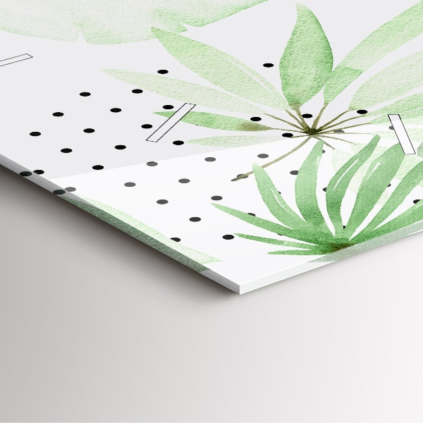 Horloge murale carrée Feuilles vertes