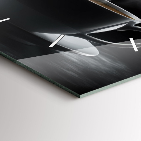 Horloge murale carrée Une tasse de café noir