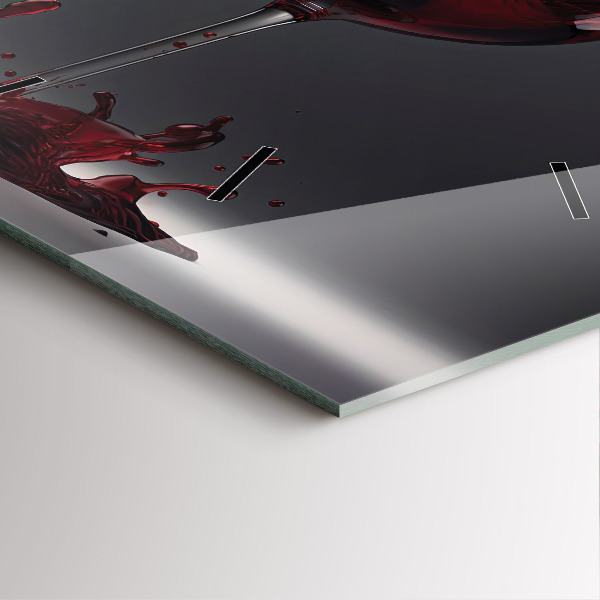 Horloge murale carrée Un verre de vin rouge