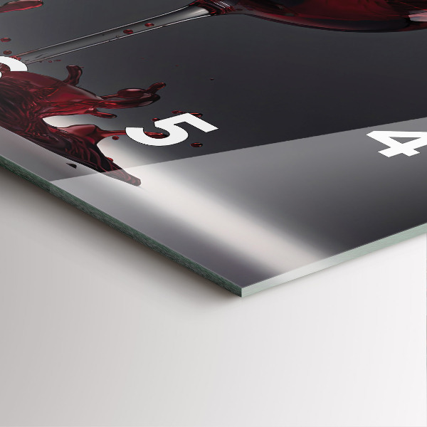 Horloge murale carrée Un verre de vin rouge