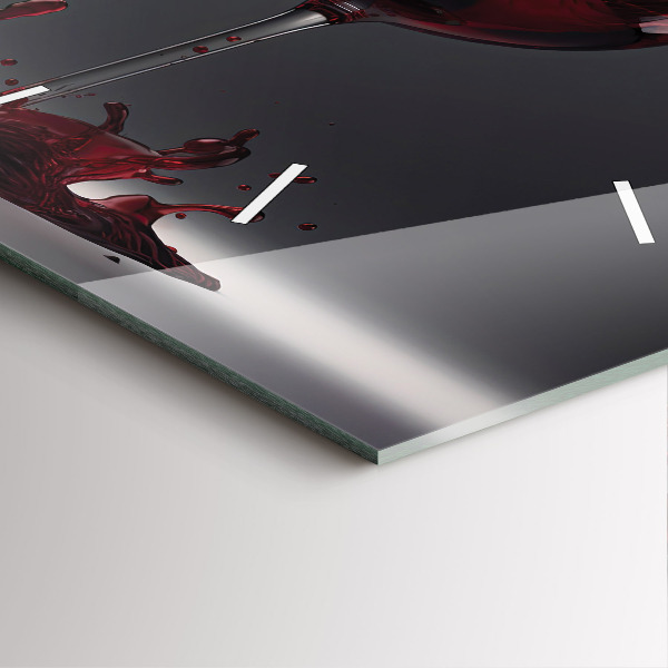 Horloge murale carrée Un verre de vin rouge