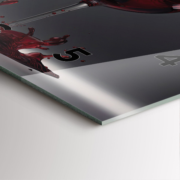 Horloge murale carrée Un verre de vin rouge