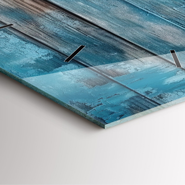 Horloge murale carrée Tableaux bleus