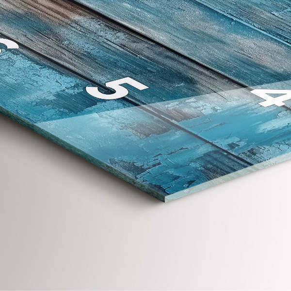 Horloge murale carrée Tableaux bleus