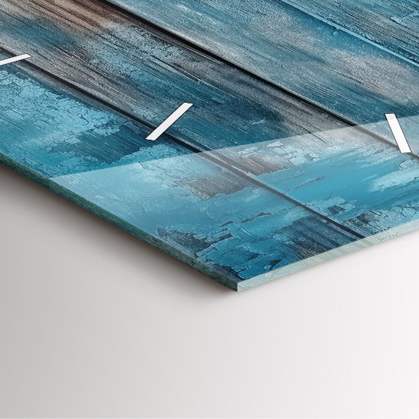 Horloge murale carrée Tableaux bleus