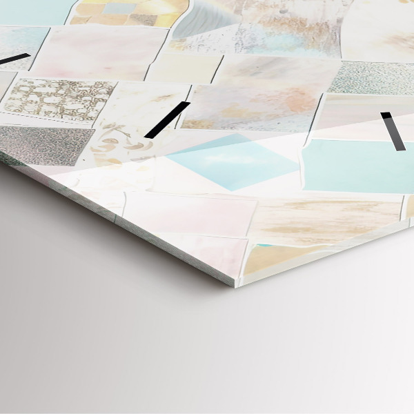 Horloge murale carrée Tuiles colorées