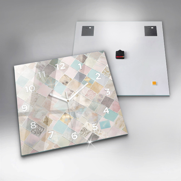 Horloge murale carrée Tuiles colorées