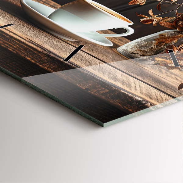 Horloge murale carrée Une tasse de café