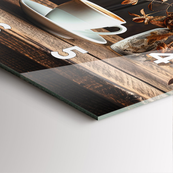 Horloge murale carrée Une tasse de café