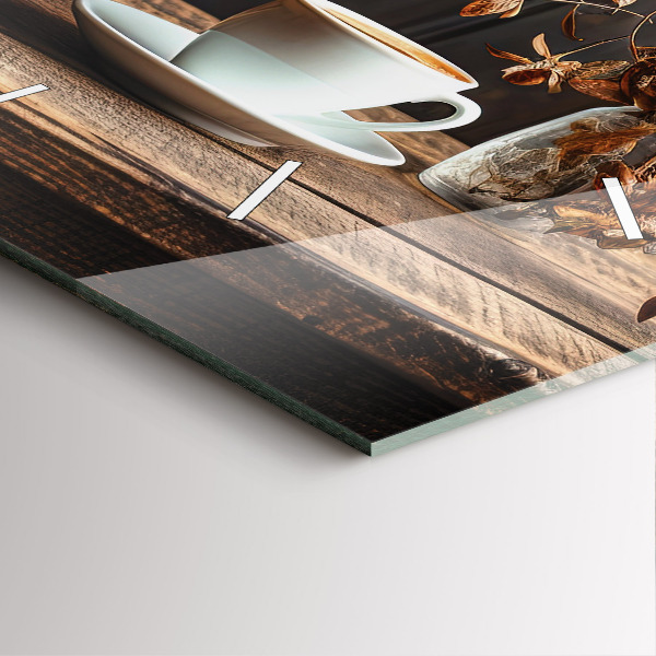 Horloge murale carrée Une tasse de café