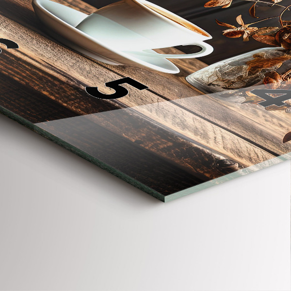 Horloge murale carrée Une tasse de café