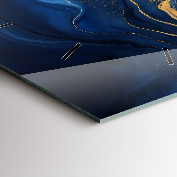 Horloge murale carrée marbre bleu