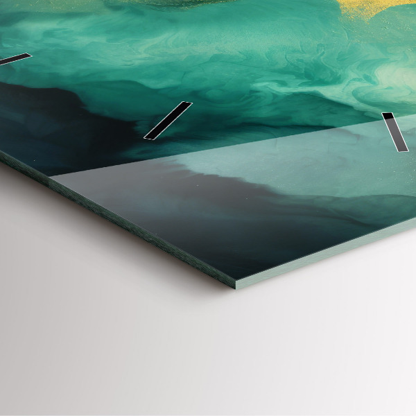 Horloge murale carrée marbre vert