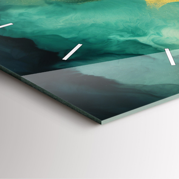 Horloge murale carrée marbre vert