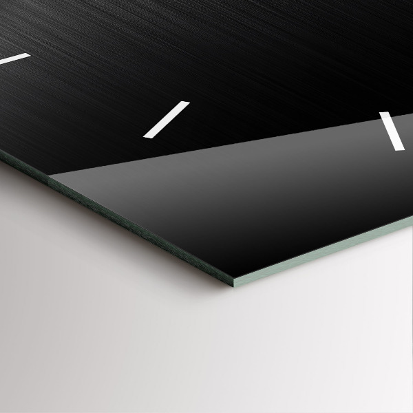 Horloge murale carrée Lignes noires et argentées